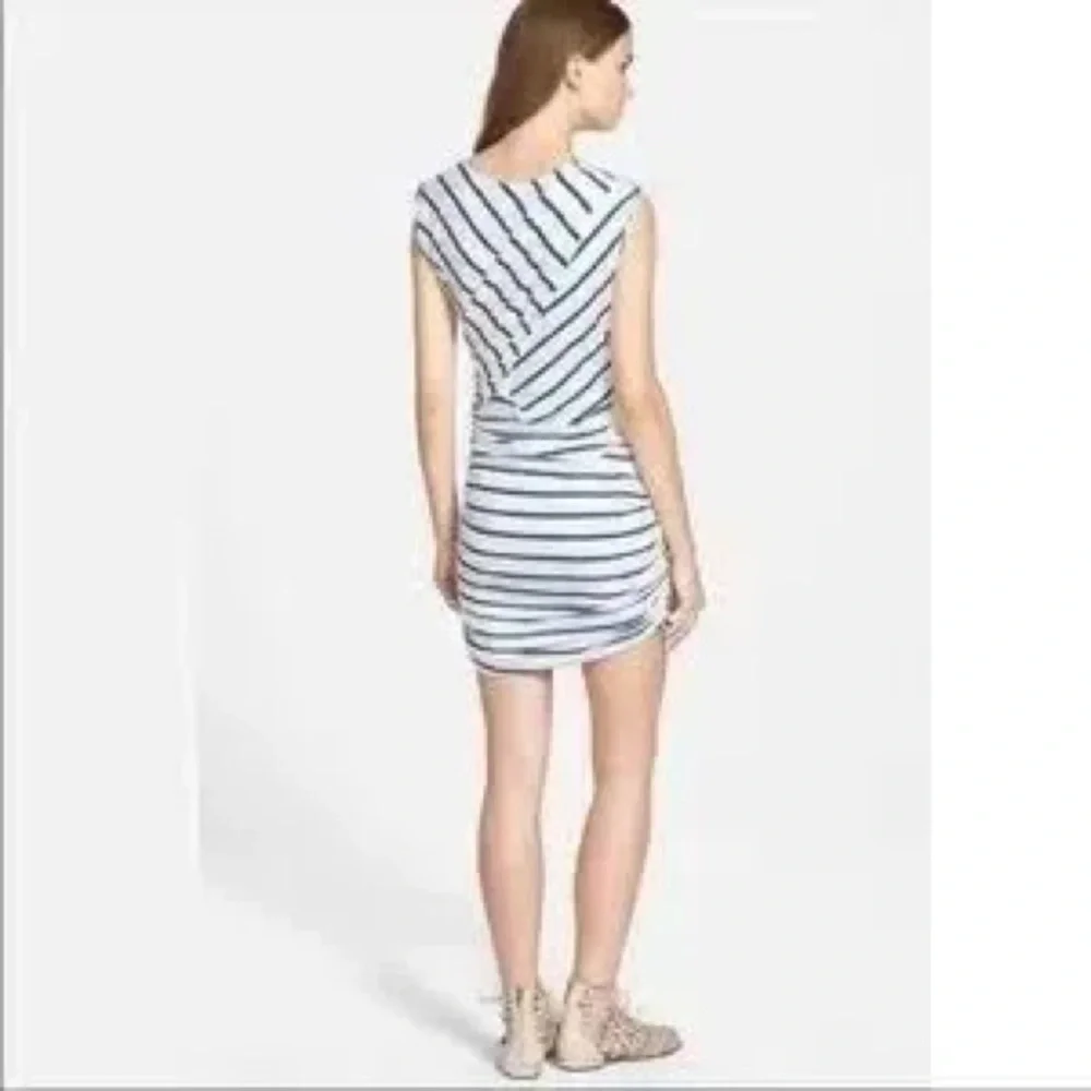 Pam & Gela Blue and White Sleeveless Bodycon Mini Dress - Picture 2 of 8